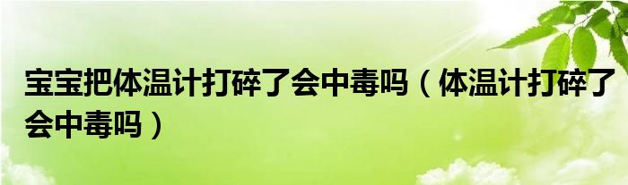 宝宝把体温计打碎了会中毒吗（体温计打碎了会中毒吗）