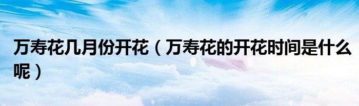 万寿花几月份开花（万寿花的开花时间是什么呢）