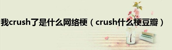 我crush了是什么网络梗（crush什么梗豆瓣）