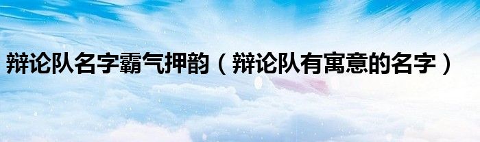辩论队名字霸气押韵（辩论队有寓意的名字）
