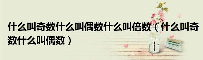 什么叫奇数什么叫偶数什么叫倍数（什么叫奇数什么叫偶数）