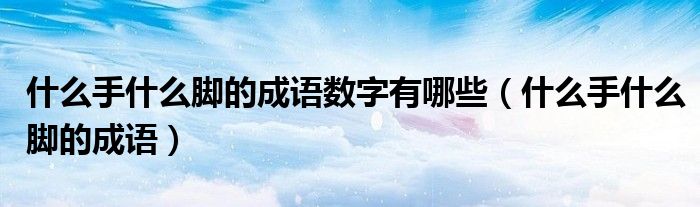 什么手什么脚的成语数字有哪些（什么手什么脚的成语）