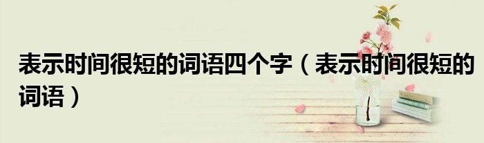 表示时间很短的词语四个字（表示时间很短的词语）