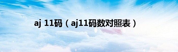 aj 11码（aj11码数对照表）