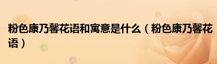 粉色康乃馨花语和寓意是什么（粉色康乃馨花语）