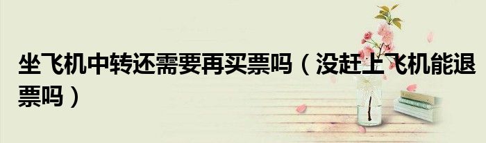 坐飞机中转还需要再买票吗（没赶上飞机能退票吗）