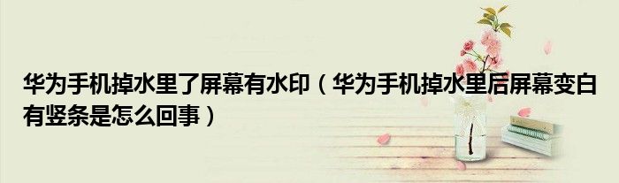 华为手机掉水里了屏幕有水印（华为手机掉水里后屏幕变白有竖条是怎么回事）