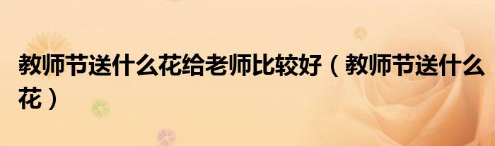 教师节送什么花给老师比较好（教师节送什么花）