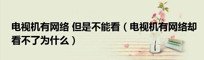 电视机有网络 但是不能看（电视机有网络却看不了为什么）