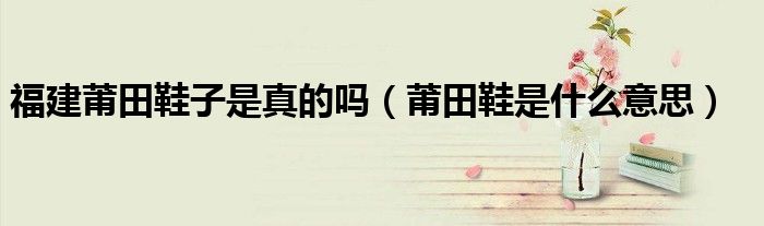 福建莆田鞋子是真的吗（莆田鞋是什么意思）
