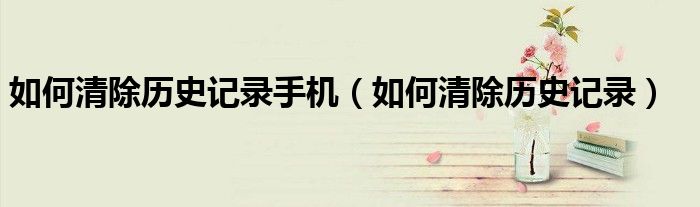如何清除历史记录手机（如何清除历史记录）