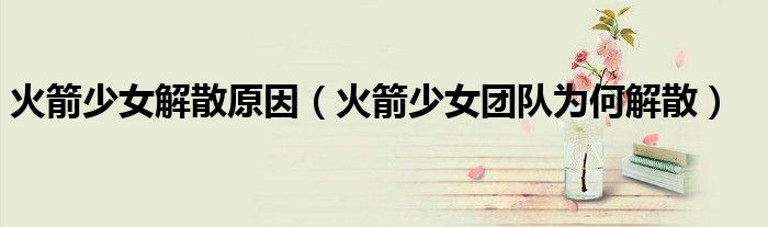 火箭少女解散原因（火箭少女团队为何解散）