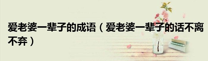 爱老婆一辈子的成语（爱老婆一辈子的话不离不弃）