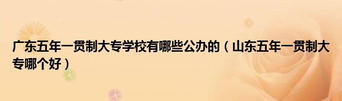 广东五年一贯制大专学校有哪些公办的（山东五年一贯制大专哪个好）