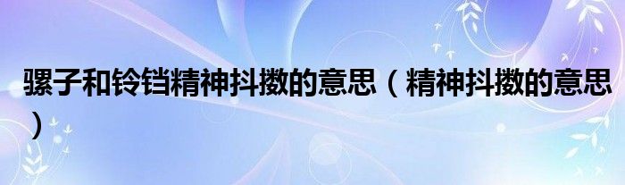 骡子和铃铛精神抖擞的意思（精神抖擞的意思）