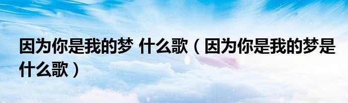 因为你是我的梦 什么歌（因为你是我的梦是什么歌）