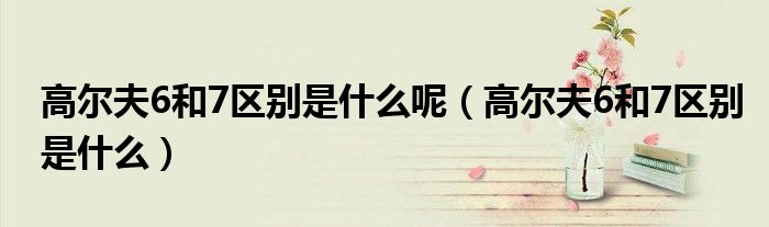 高尔夫6和7区别是什么呢（高尔夫6和7区别是什么）
