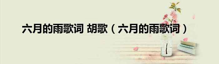 六月的雨歌词 胡歌（六月的雨歌词）