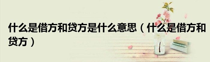 什么是借方和贷方是什么意思（什么是借方和贷方）