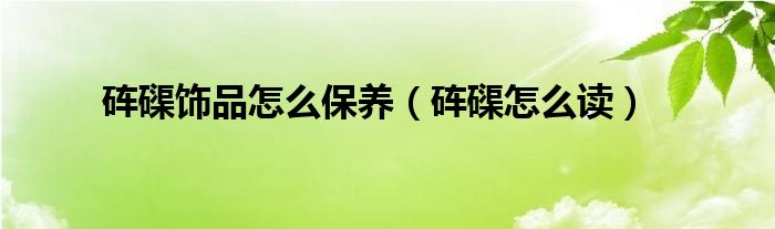 砗磲饰品怎么保养（砗磲怎么读）