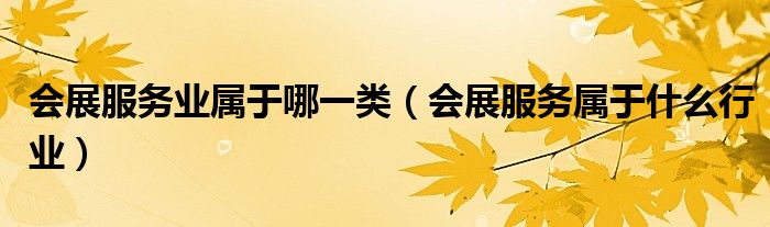 会展服务业属于哪一类（会展服务属于什么行业）