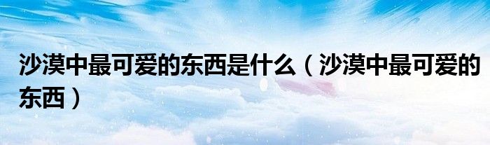沙漠中最可爱的东西是什么（沙漠中最可爱的东西）