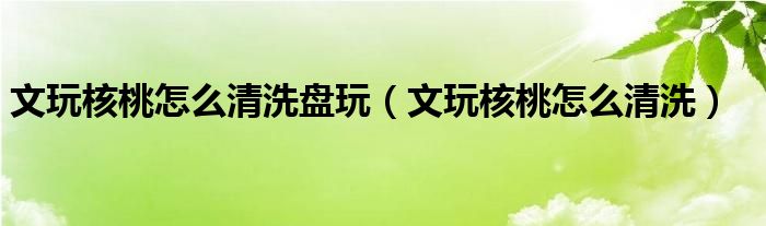 文玩核桃怎么清洗盘玩（文玩核桃怎么清洗）