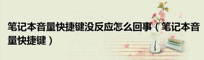 笔记本音量快捷键没反应怎么回事（笔记本音量快捷键）
