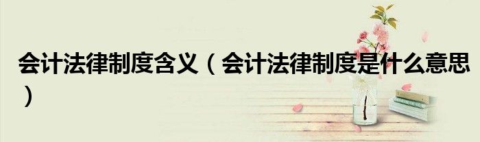 会计法律制度含义（会计法律制度是什么意思）