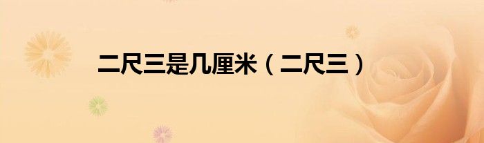 二尺三是几厘米（二尺三）
