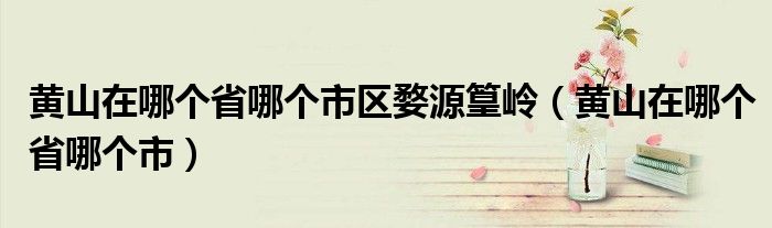 黄山在哪个省哪个市区婺源篁岭（黄山在哪个省哪个市）