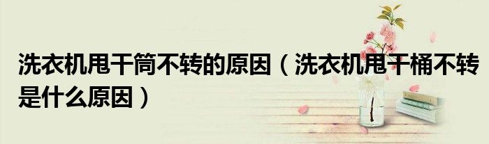 洗衣机甩干筒不转的原因（洗衣机甩干桶不转是什么原因）