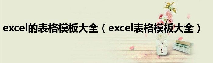 excel的表格模板大全（excel表格模板大全）