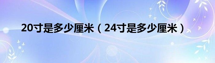 20寸是多少厘米（24寸是多少厘米）