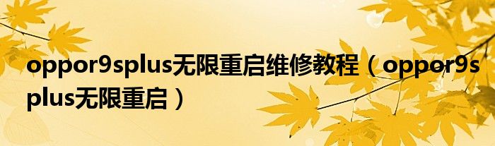 oppor9splus无限重启维修教程（oppor9splus无限重启）