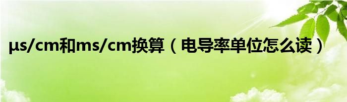 μs/cm和ms/cm换算（电导率单位怎么读）