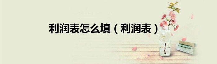 利润表怎么填（利润表）