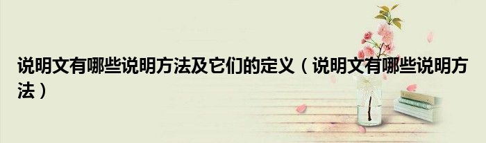 说明文有哪些说明方法及它们的定义（说明文有哪些说明方法）
