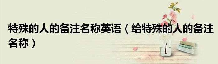 特殊的人的备注名称英语（给特殊的人的备注名称）