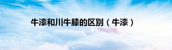牛漆和川牛膝的区别（牛漆）