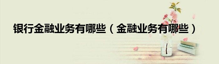 银行金融业务有哪些（金融业务有哪些）