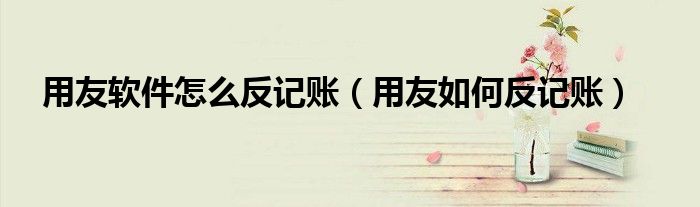 用友软件怎么反记账（用友如何反记账）