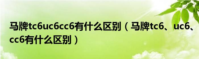 马牌tc6uc6cc6有什么区别（马牌tc6、uc6、cc6有什么区别）