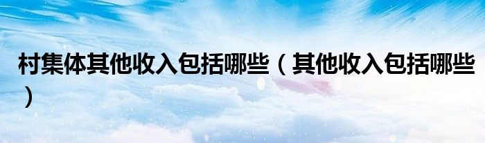 村集体其他收入包括哪些（其他收入包括哪些）