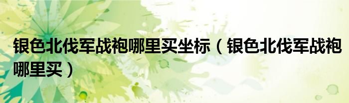 银色北伐军战袍哪里买坐标（银色北伐军战袍哪里买）