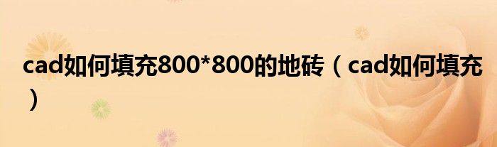 cad如何填充800*800的地砖（cad如何填充）