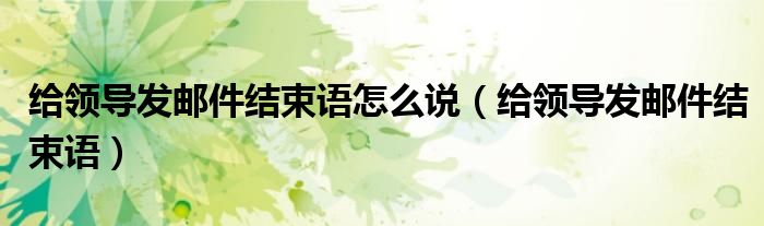 给领导发邮件结束语怎么说（给领导发邮件结束语）