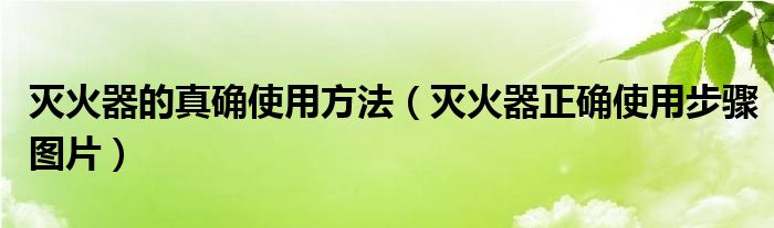 灭火器的真确使用方法（灭火器正确使用步骤图片）
