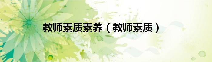 教师素质素养（教师素质）