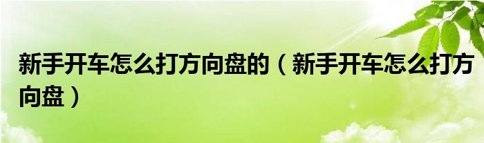 新手开车怎么打方向盘的（新手开车怎么打方向盘）